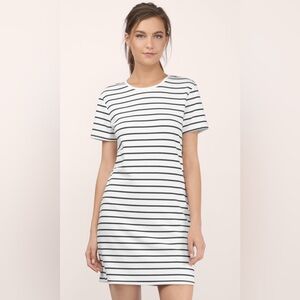 TOBI Striped White Tee Shirt Dress - Small